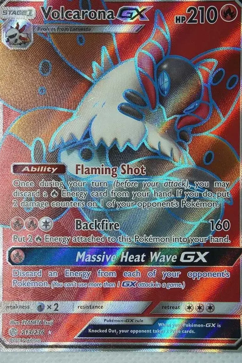 Pocket Monster Pokémon Kort-Volcarona Gx 213/236 Full Art
