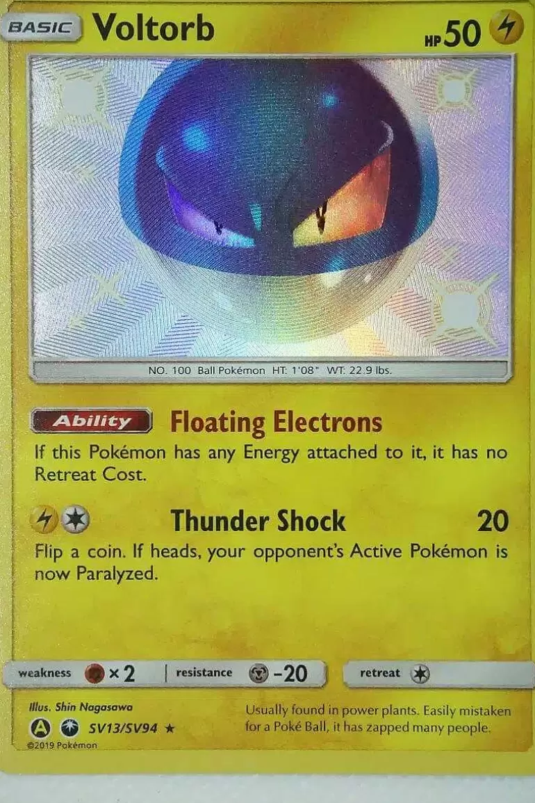 Pocket Monster Pokémon Kort-Voltorb Sv13/Sv94 Shiny Rare