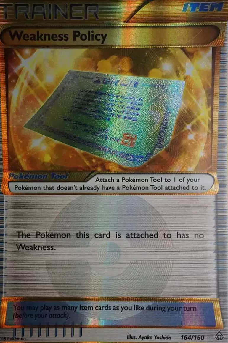 Pocket Monster Pokémon Kort-Weakness Policy 164/160 Secret Rare