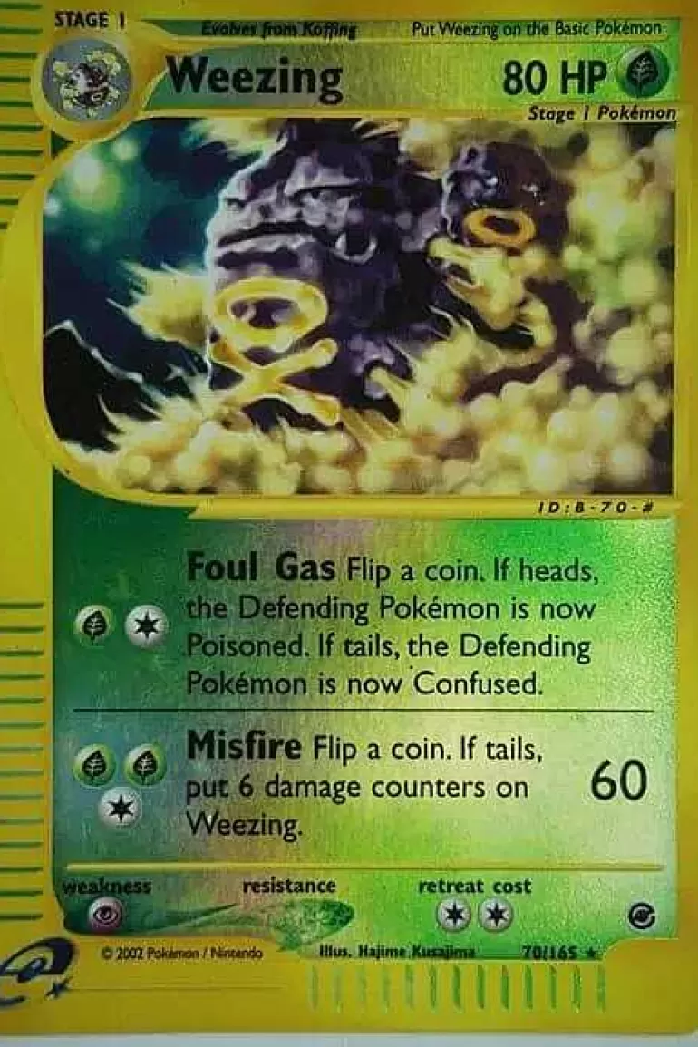 Pocket Monster Pokémon Kort-Weezing 70/165 Rare Reverse Holo
