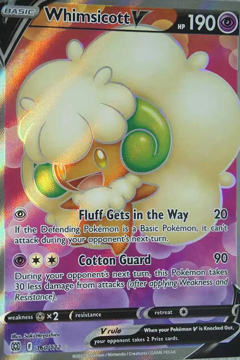 Pocket Monster Pokémon Kort-Whimsicott V 160/172 Full Art