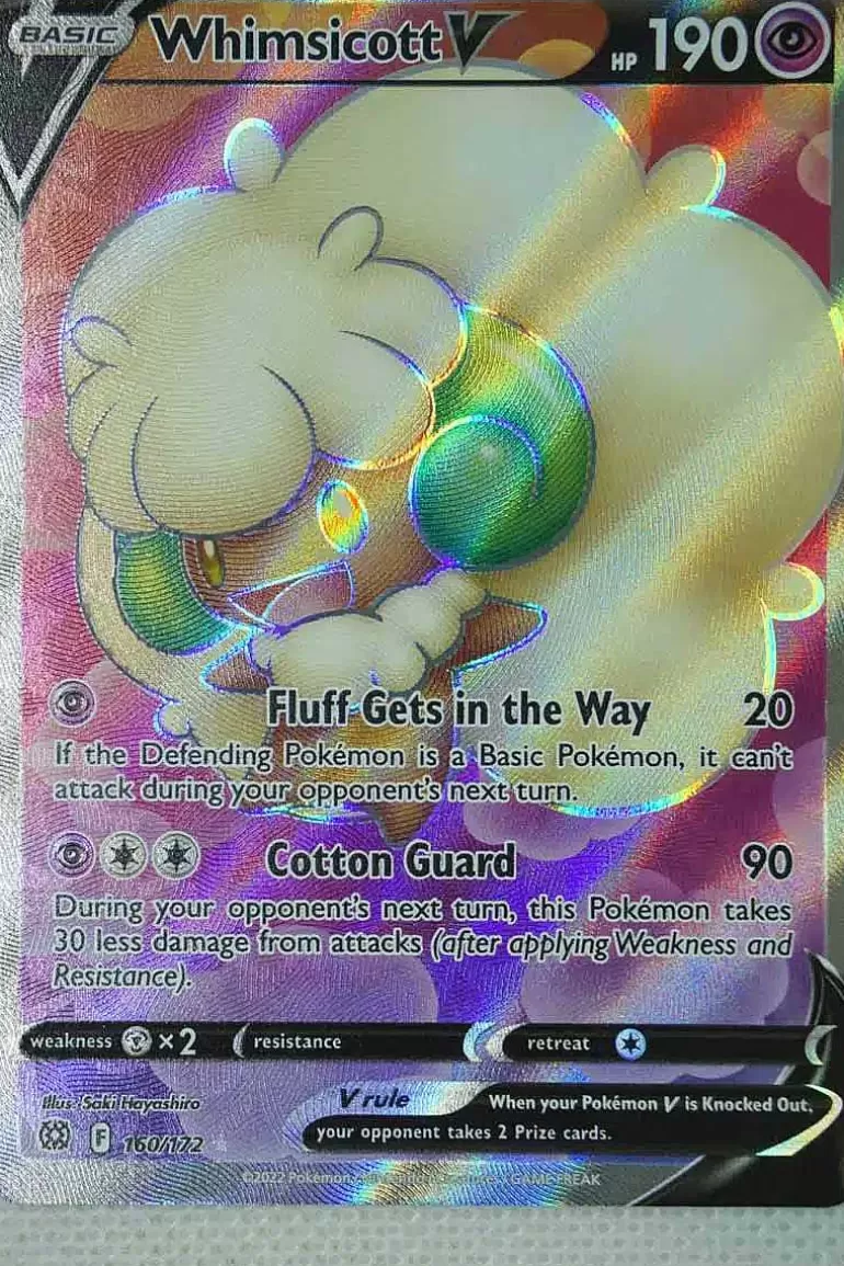 Pocket Monster Pokémon Kort-Whimsicott V 160/172 Full Art