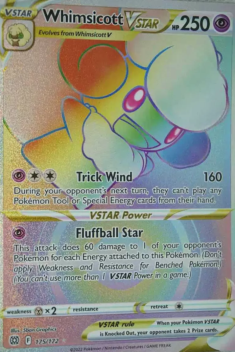 Pocket Monster Pokémon Kort-Whimsicott Vstar 175/172 Hyper Rare