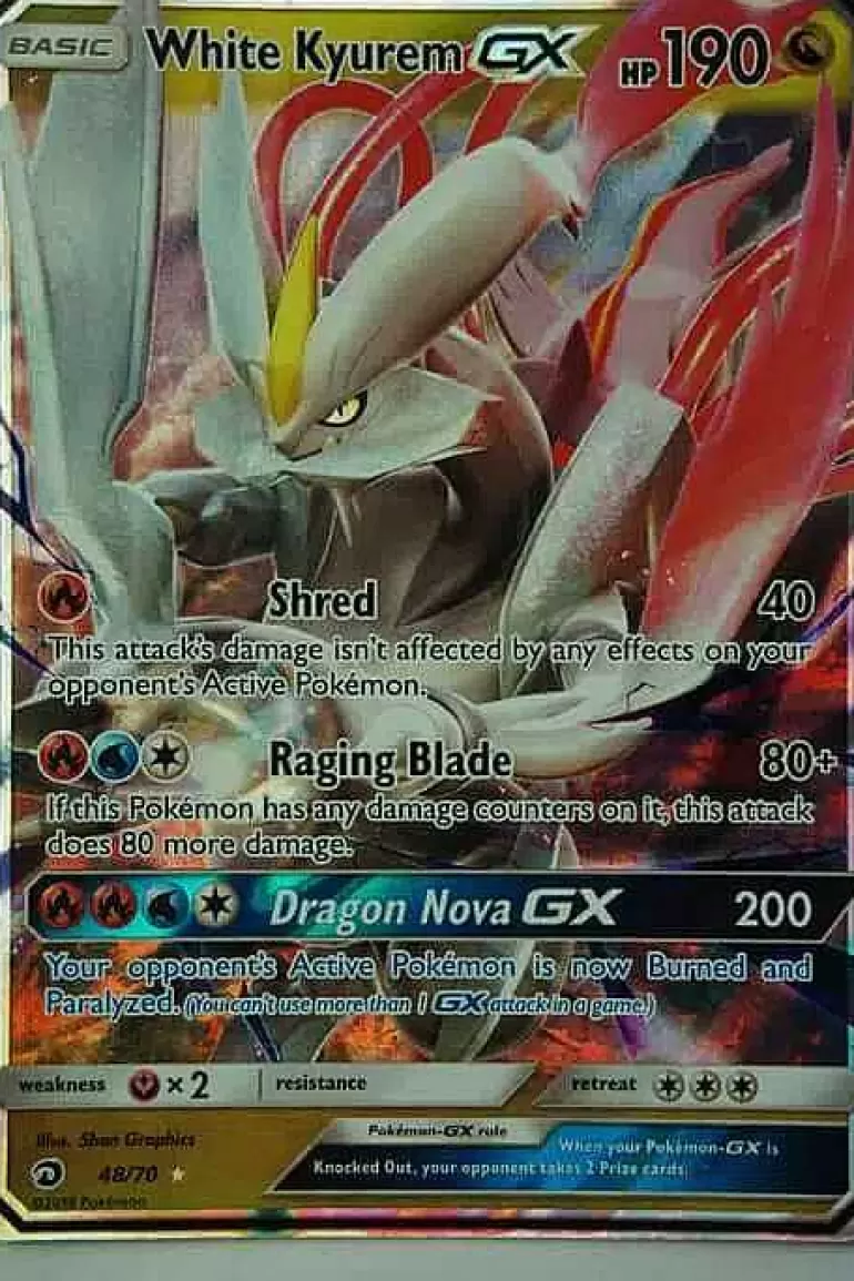 Pocket Monster Pokémon Kort-White Kyurem Gx 48/70