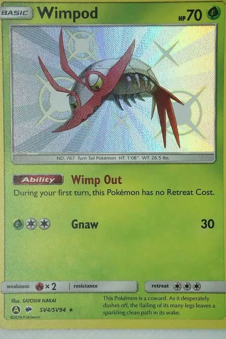 Pocket Monster Pokémon Kort-Wimpod Sv4/Sv94 Shiny Rare