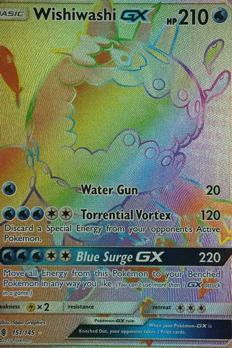 Pocket Monster Pokémon Kort-Wishiwashi Gx 151/145 Hyper Rare