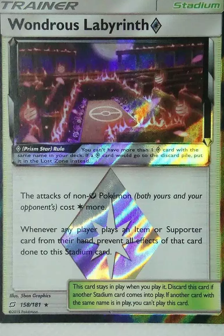 Pocket Monster Pokémon Kort-Wondrous Labyrinth Prism Star 158/181 Holo Rare