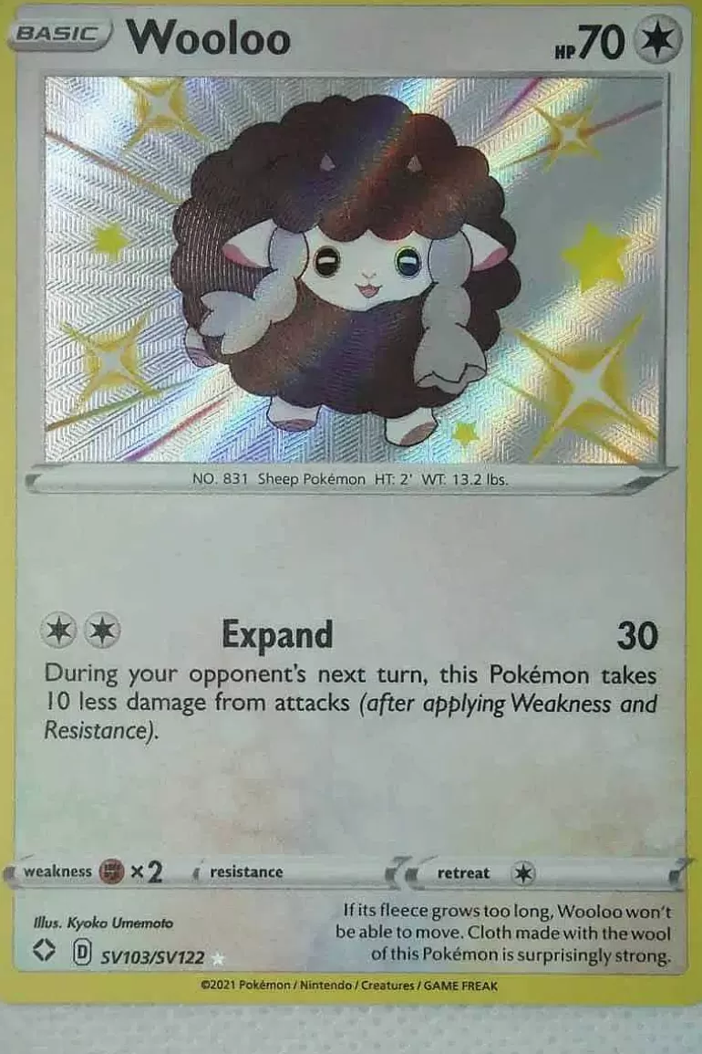 Pocket Monster Pokémon Kort-Wooloo Sv103/Sv122 Shiny Rare