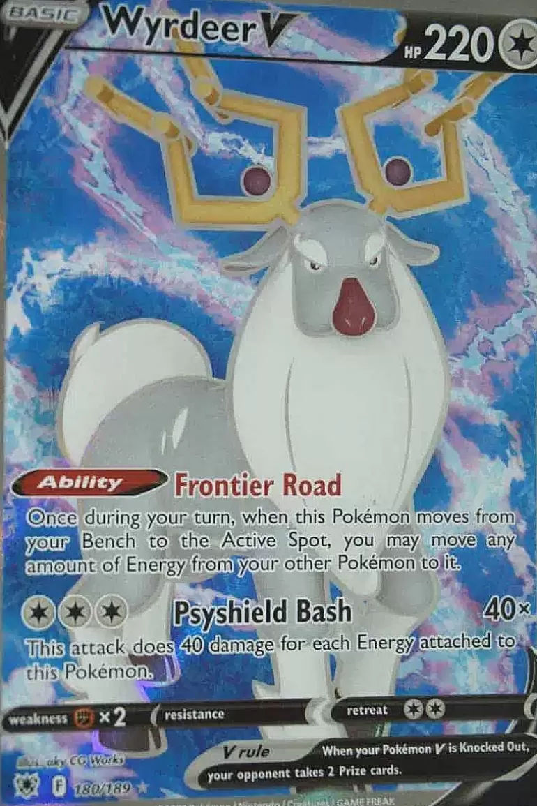 Pocket Monster Pokémon Kort-Wyrdeer V 180/189 Full Art