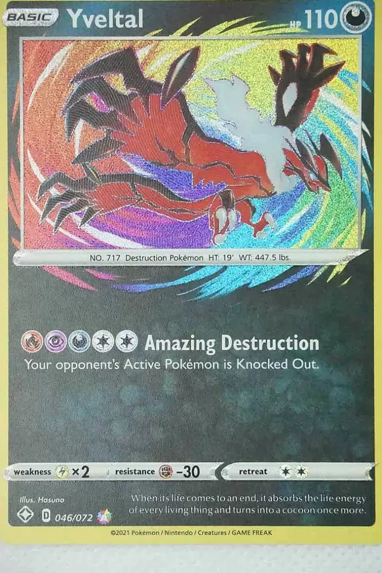 Pocket Monster Pokémon Kort-Yveltal 46/72 Amazing Rare