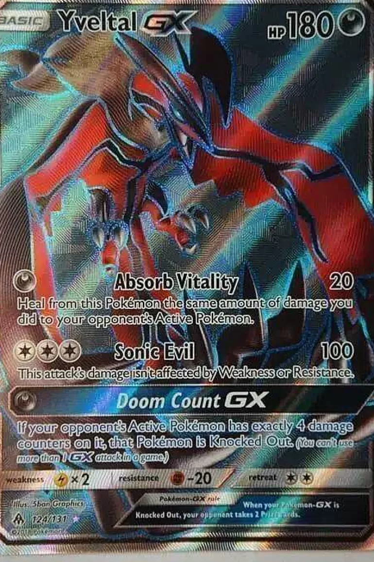 Pocket Monster Pokémon Kort-Yveltal Gx 124/131 Full Art