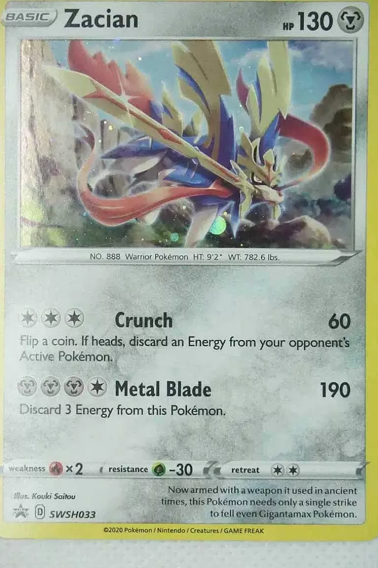 Pocket Monster Pokémon Kort-Zacian Swsh033 Holo Promo
