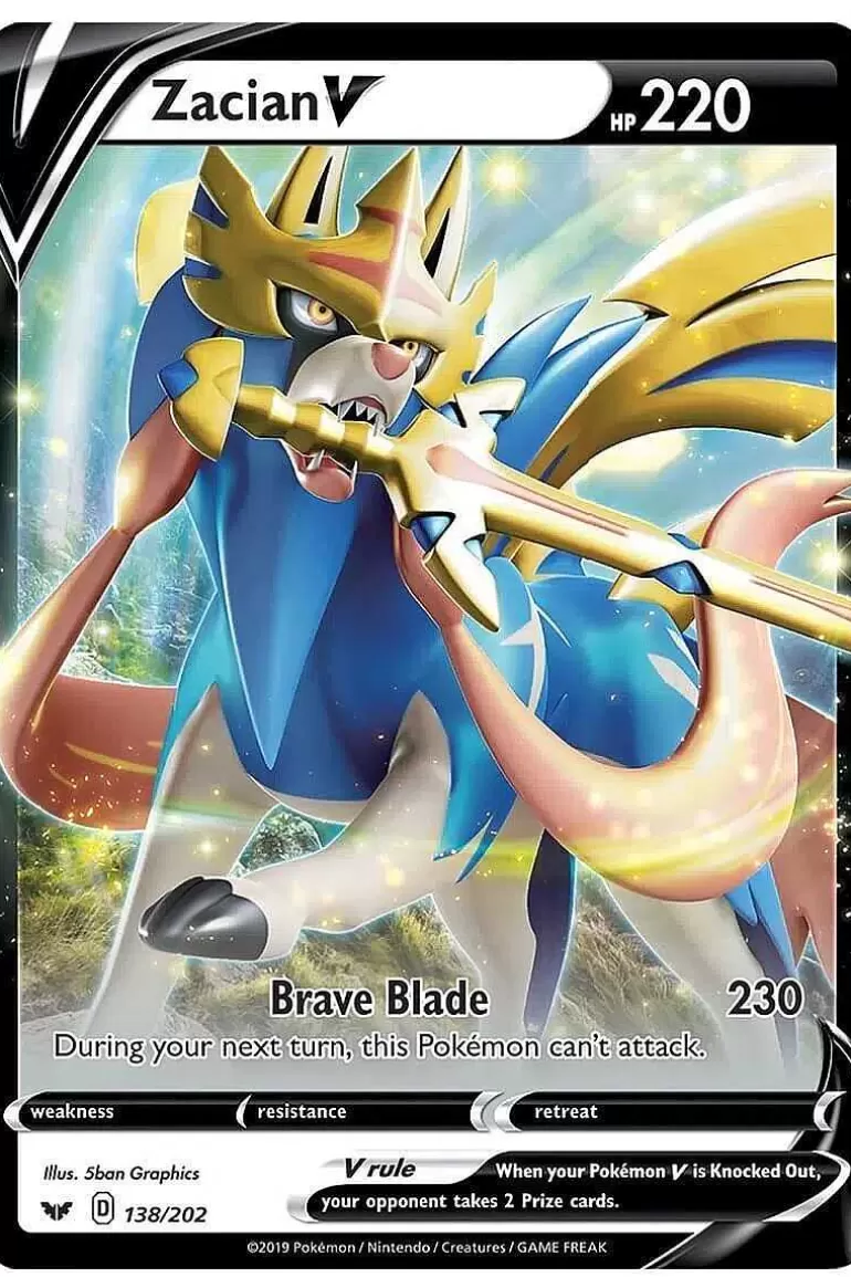 Pocket Monster Pokémon Kort-Zacian V 138/202 Stor