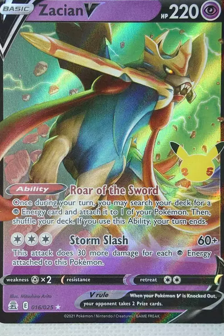 Pocket Monster Pokémon Kort-Zacian V 16/25
