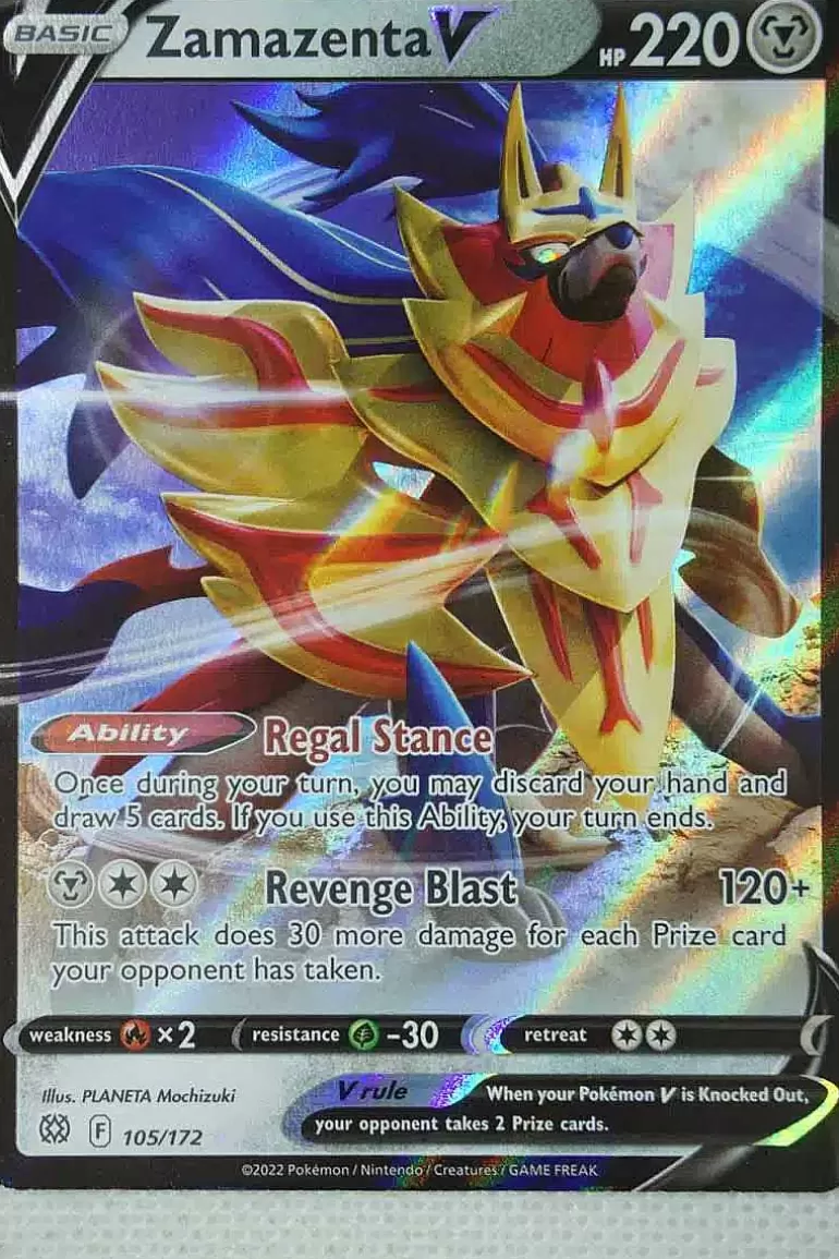 Pocket Monster Pokémon Kort-Zamazenta V 105/172