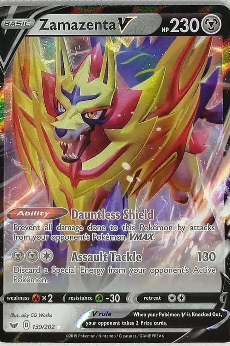 Pocket Monster Pokémon Kort-Zamazenta V 139/202