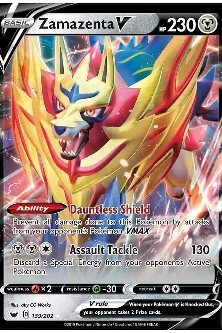 Pocket Monster Pokémon Kort-Zamazenta V 139/202 Stor