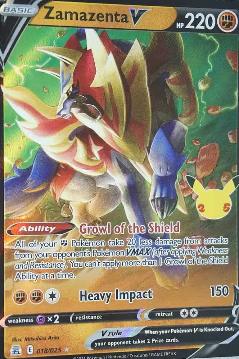 Pocket Monster Pokémon Kort-Zamazenta V 18/25