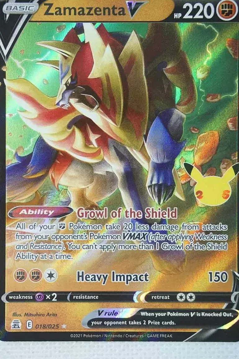 Pocket Monster Pokémon Kort-Zamazenta V 18/25