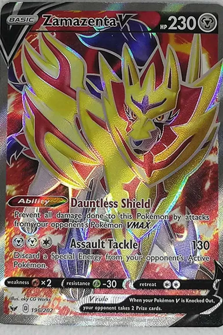 Pocket Monster Pokémon Kort-Zamazenta V 196/202 Full Art