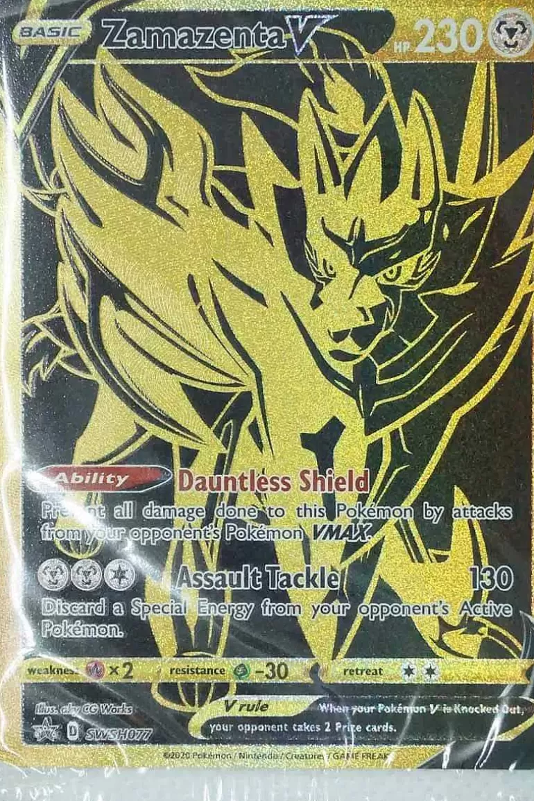 Pocket Monster Pokémon Kort-Zamazenta V Swsh077 Shiny Rare Forseglet