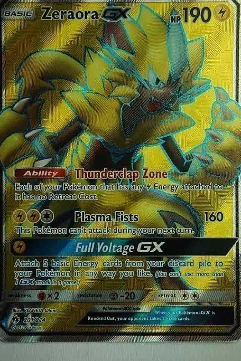 Pocket Monster Pokémon Kort-Zeraora Gx 201/214 Full Art