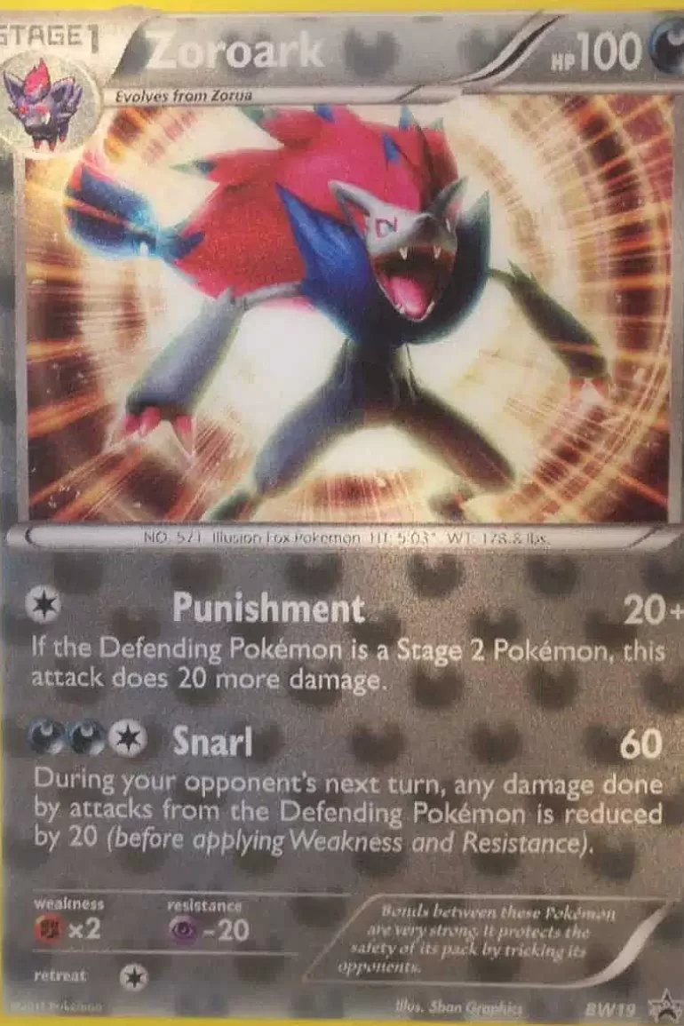 Pocket Monster Pokémon Kort-Zoroark Bw19 Stor