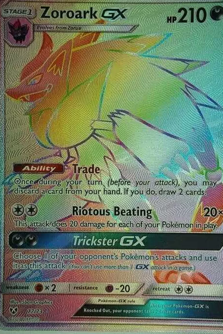 Pocket Monster Pokémon Kort-Zoroark Gx 77/73 Hyper Rare