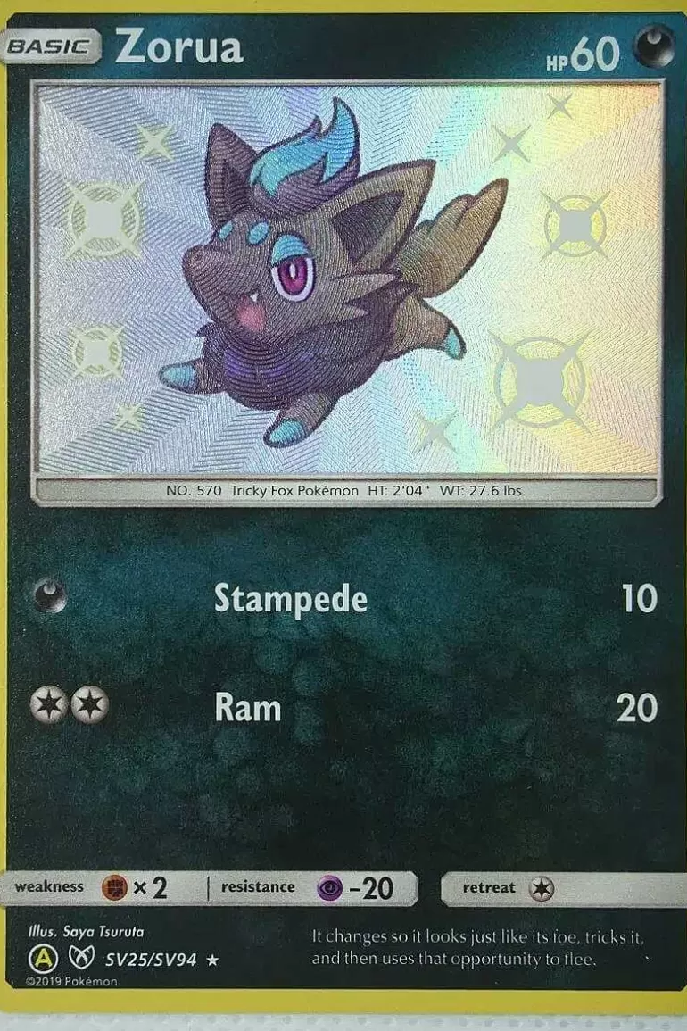 Pocket Monster Pokémon Kort-Zorua Sv25/Sv94 Shiny Rare