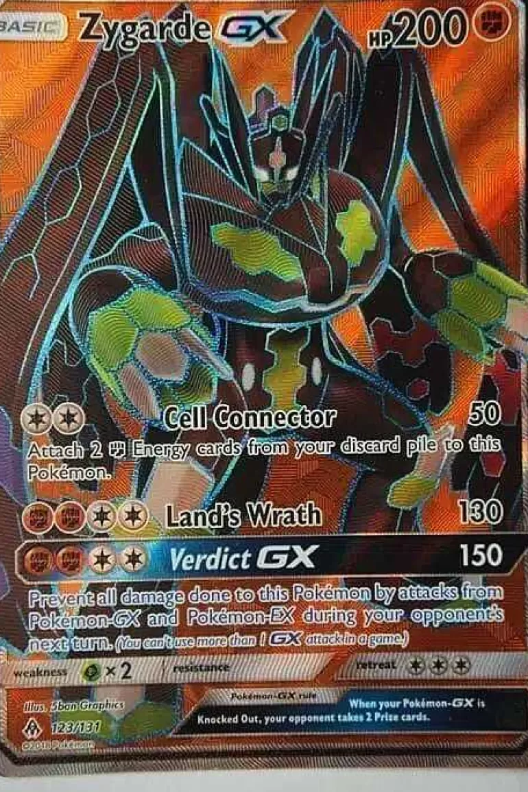 Pocket Monster Pokémon Kort-Zygarde Gx 123/131 Full Art