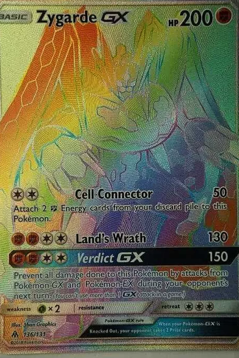 Pocket Monster Pokémon Kort-Zygarde Gx 136/131 Hyper Rare